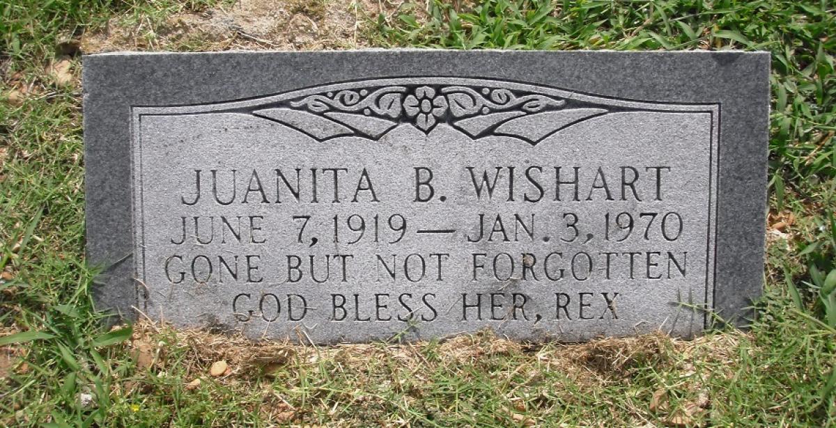 OK, Grove, Olympus Cemetery, Wishart, Juanita B. Headstone
