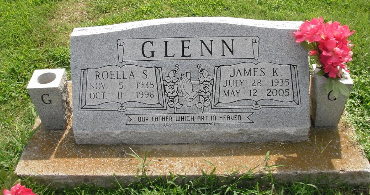 OK, Grove, Olympus Cemetery, Glenn, James K. & Roella S. Headstone