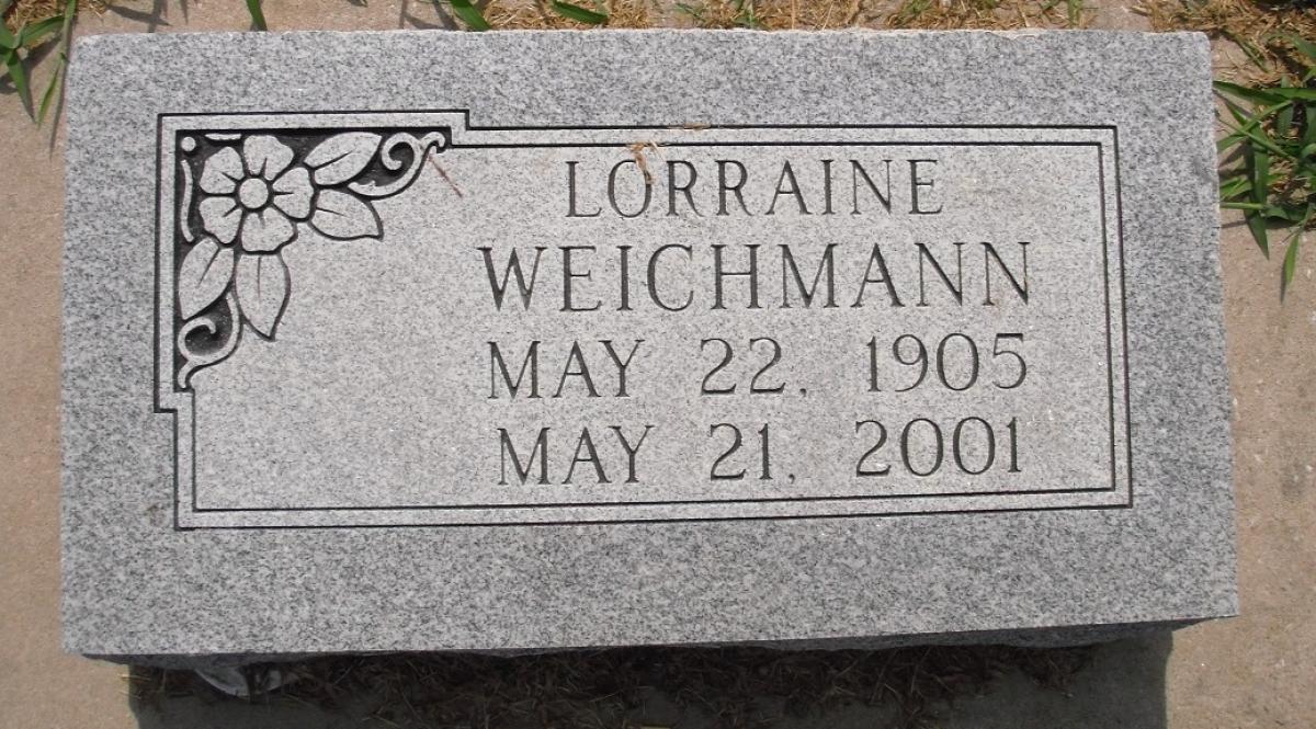 OK, Grove, Olympus Cemetery, Weichmann, Lorraine Headstone