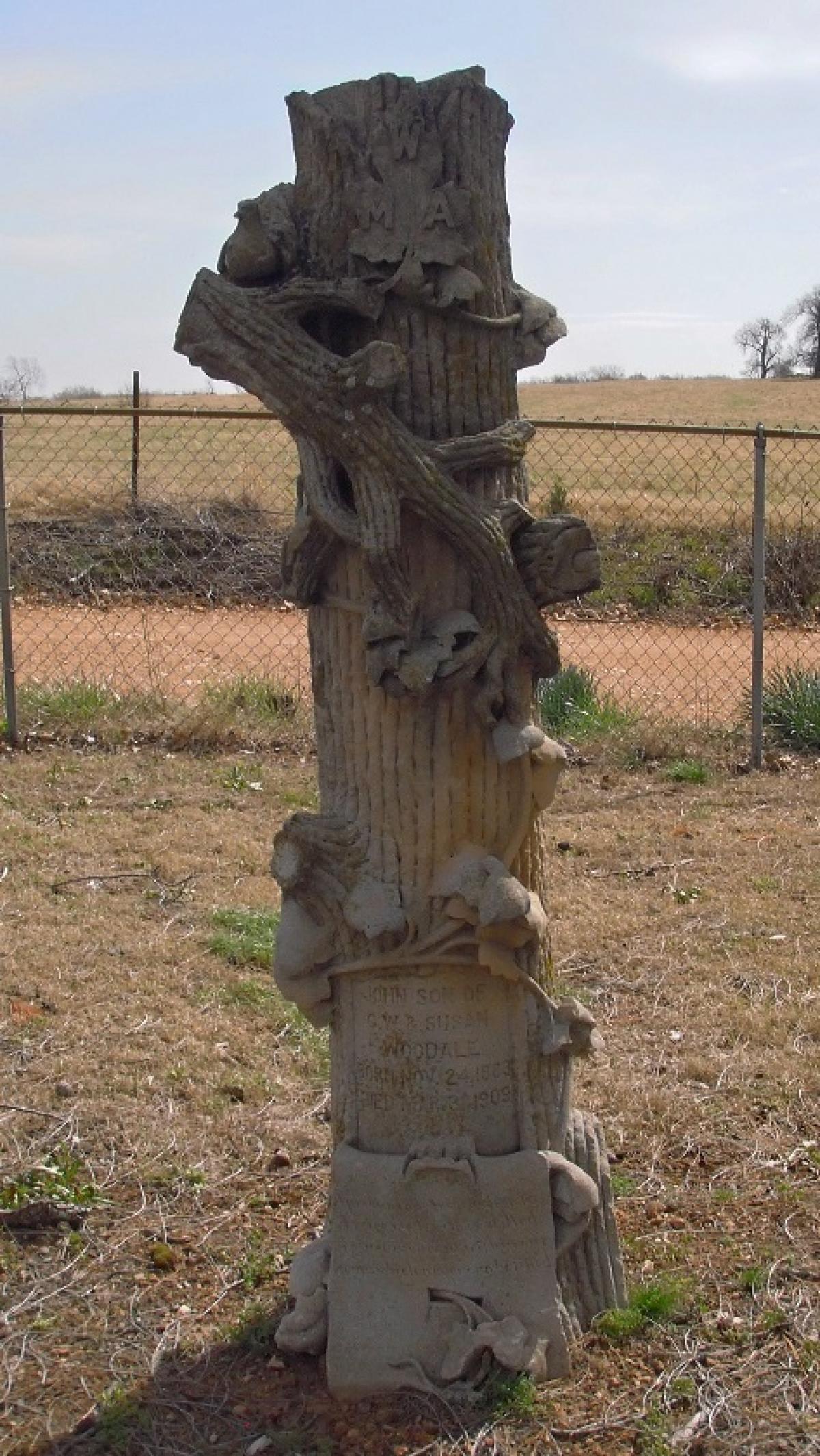 OK, Grove, Olympus Cemetery, Headstone Symbols and Meanings, Tree Trunk