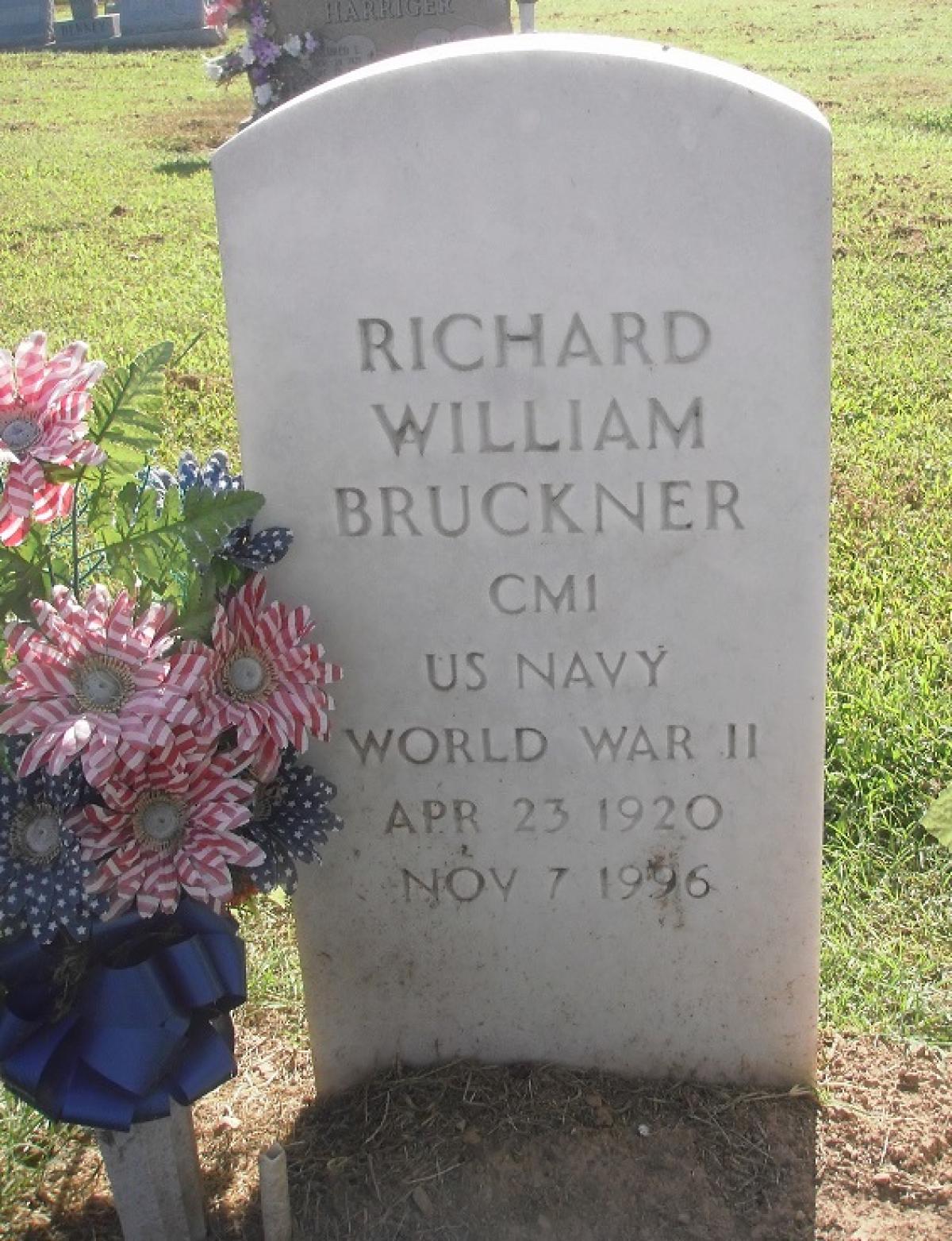 OK, Grove, Olympus Cemetery, Bruckner, Richard William Military Headstone