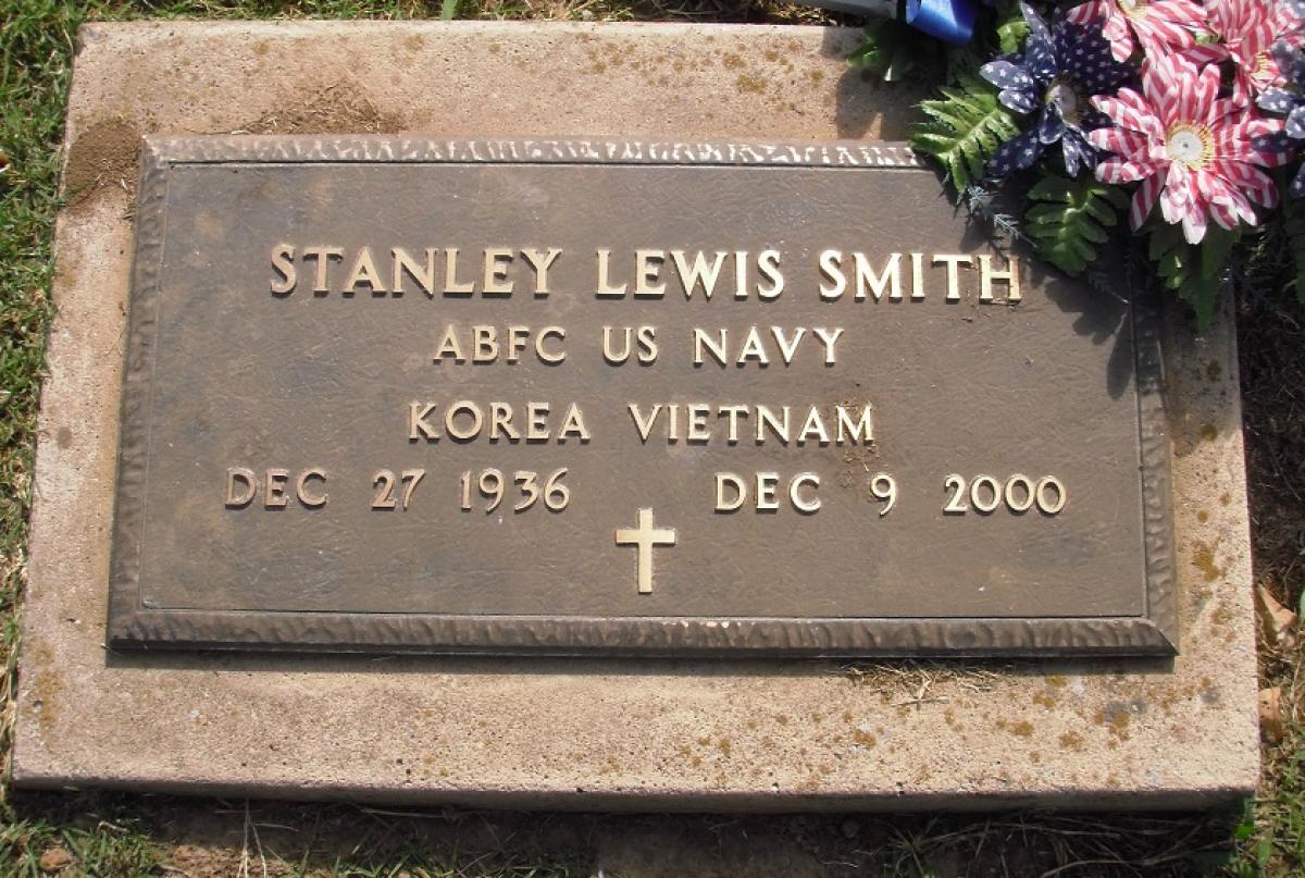 OK, Grove, Olympus Cemetery, Smith, Stanley, Lewis Military Headstone