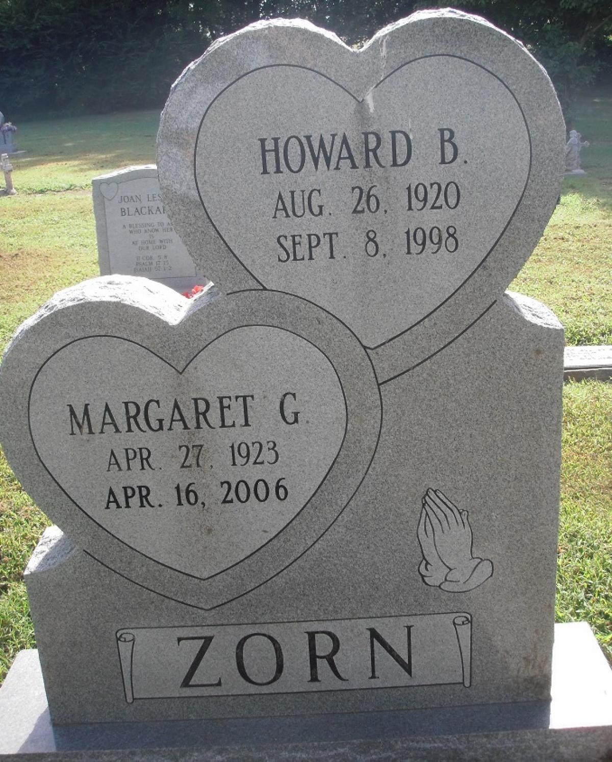 OK, Grove, Olympus Cemetery, Zorn, Howard B. & Margaret G. Headstone