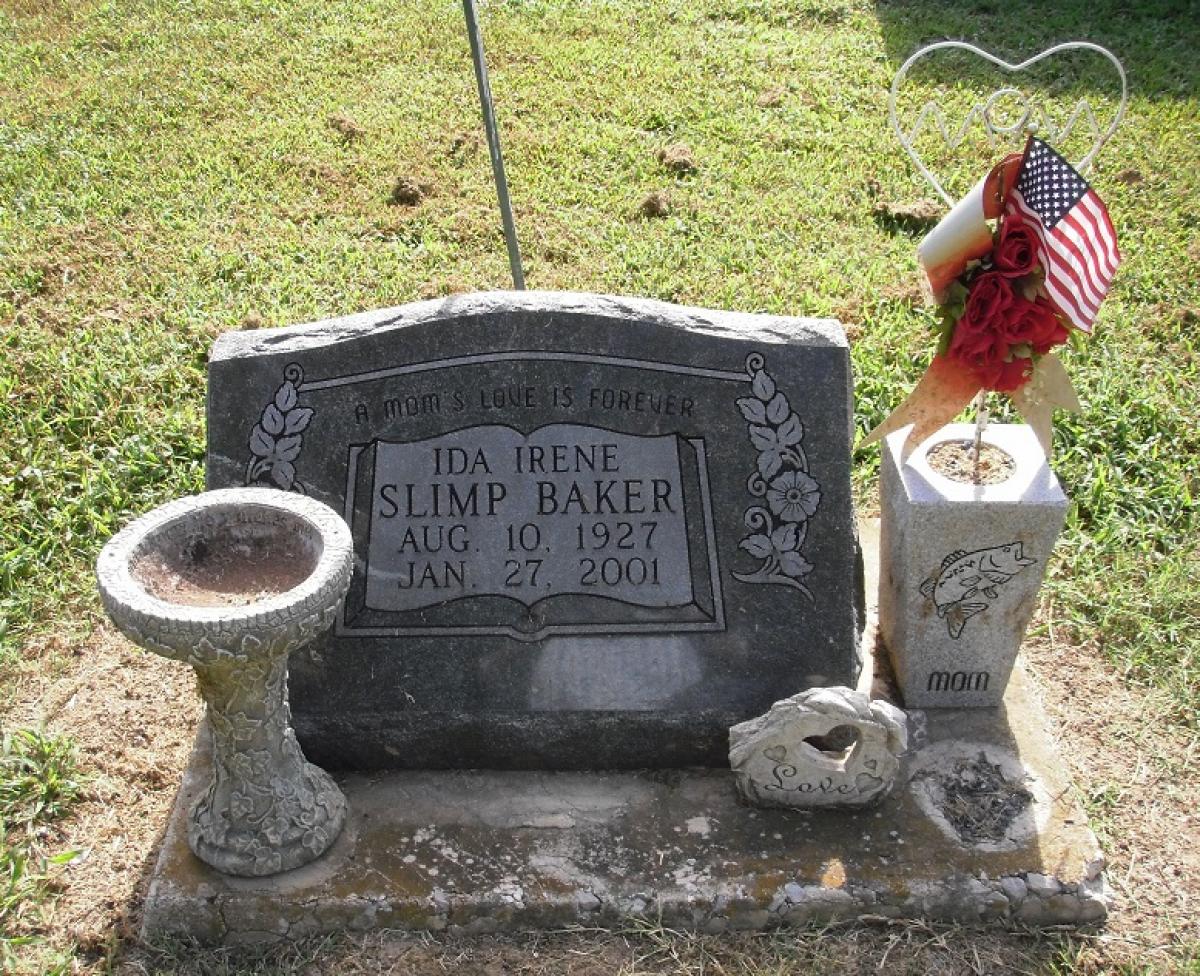 OK, Grove, Olympus Cemetery, Baker, Ida Irene (Slimp) Headstone