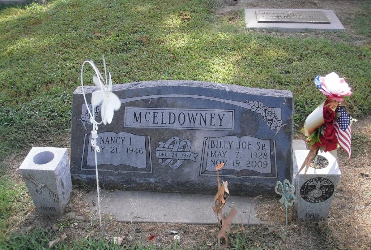 OK, Grove, Olympus Cemetery, McEldowney, Billy Joe Sr. & Nancy I. Headstone