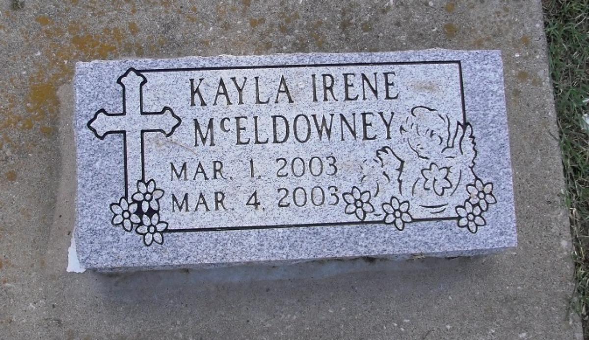 OK, Grove, Olympus Cemetery, McEldowney, Kayla Irene Headstone