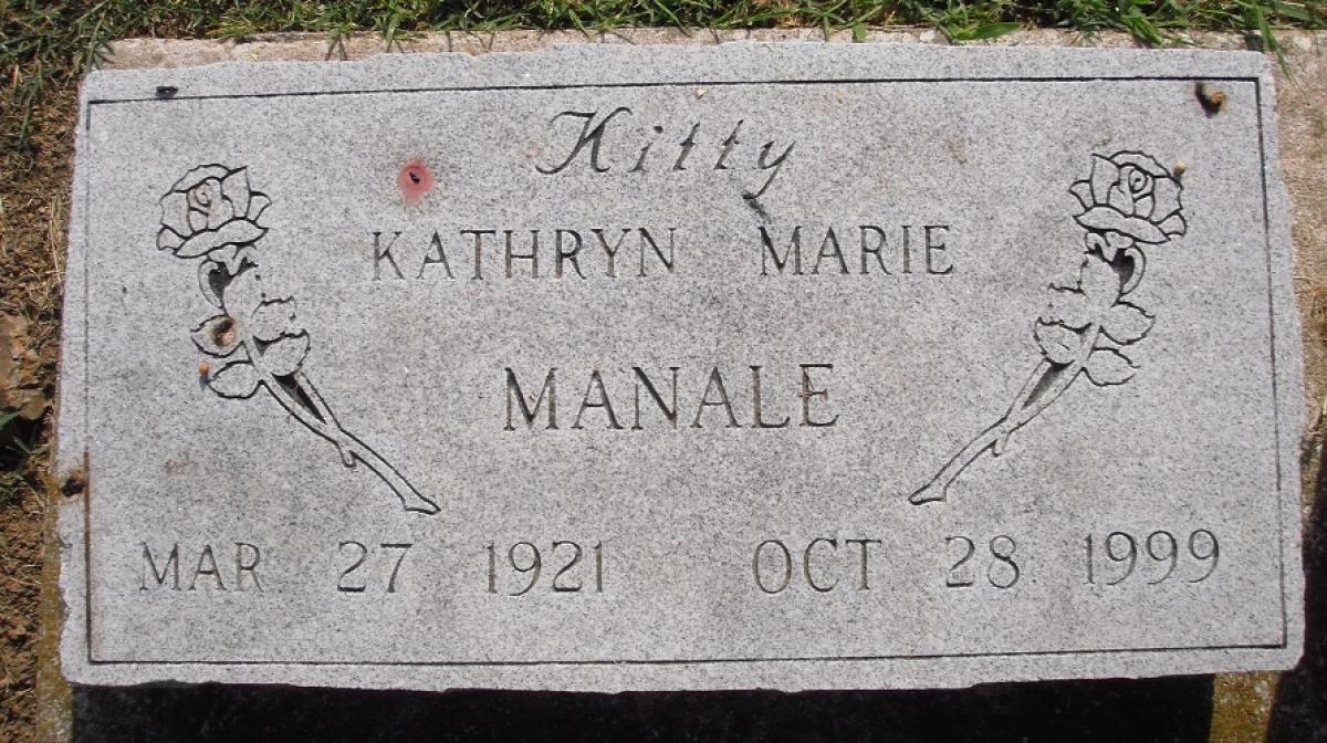 OK, Grove, Olympus Cemetery, Manale, Kathryn Marie (Kitty) Headstone