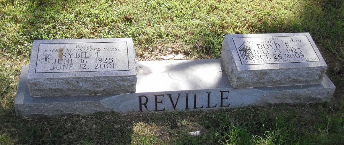 OK, Grove, Olympus Cemetery, Reville, Doyd E. & Sybil L. Headstone