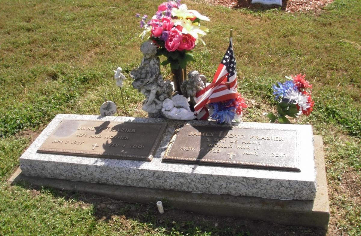 OK, Grove, Olympus Cemetery, Frazier, James Lloyd & Jane E. Headstone