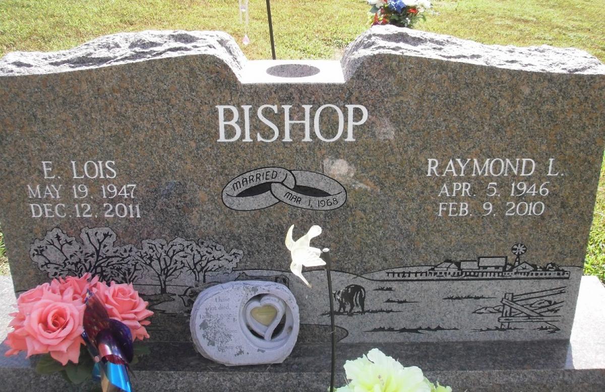 OK, Grove, Olympus Cemetery, Bishop, Raymond L. & E. Lois Headstone