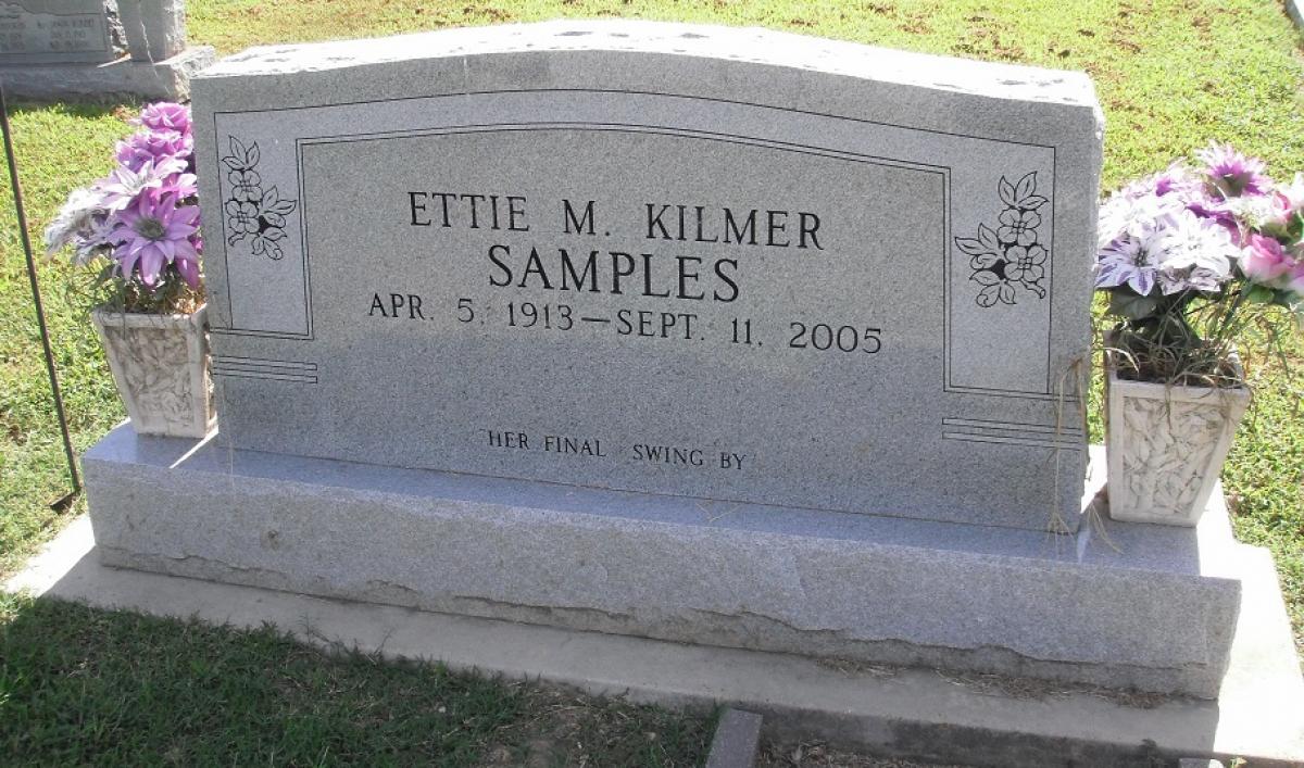 OK, Grove, Olympus Cemetery, Samples, Ettie M. (Kilmer) Headstone