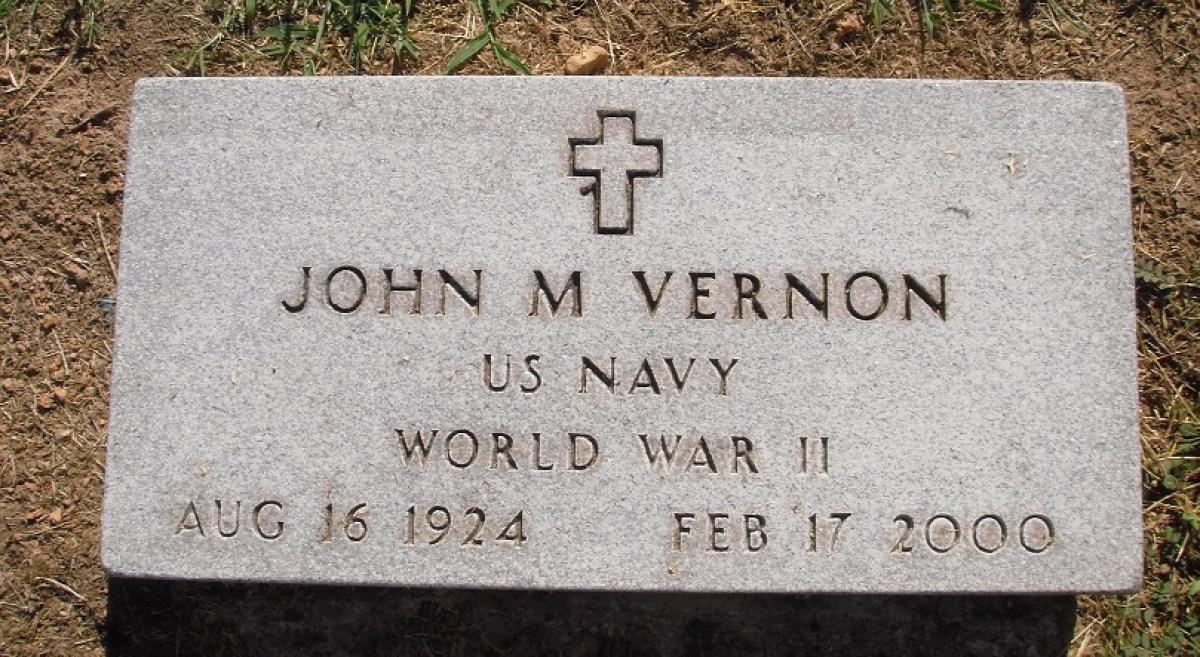 OK, Grove, Olympus Cemetery, Vernon, John M. Military Headstone