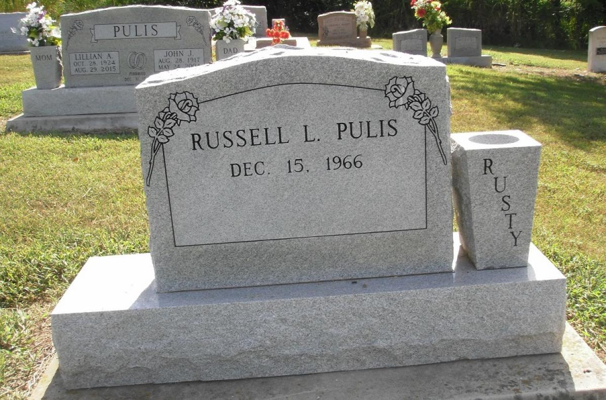 OK, Grove, Olympus Cemetery, Pulis, Russell L. (Rusty) Headstone