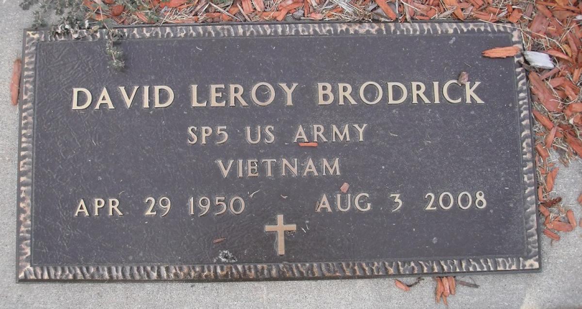 OK, Grove, Olympus Cemetery, Brodrick, David Leroy Military Headstone