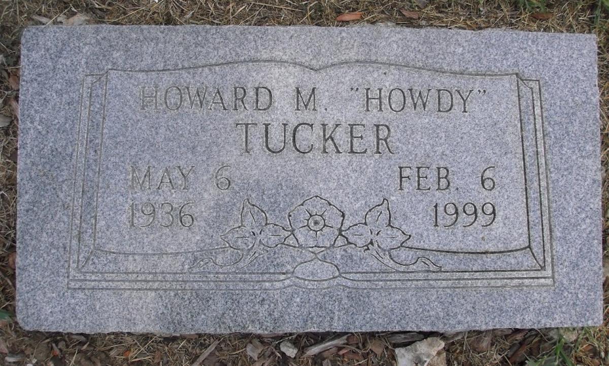 OK, Grove, Olympus Cemetery, Tucker, Howard M. "Howdy" Headstone