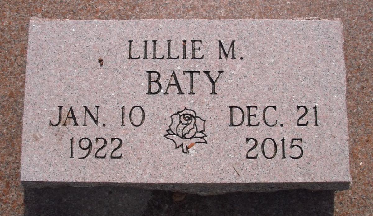 OK, Grove, Olympus Cemetery, Baty, Lillie M. Headstone