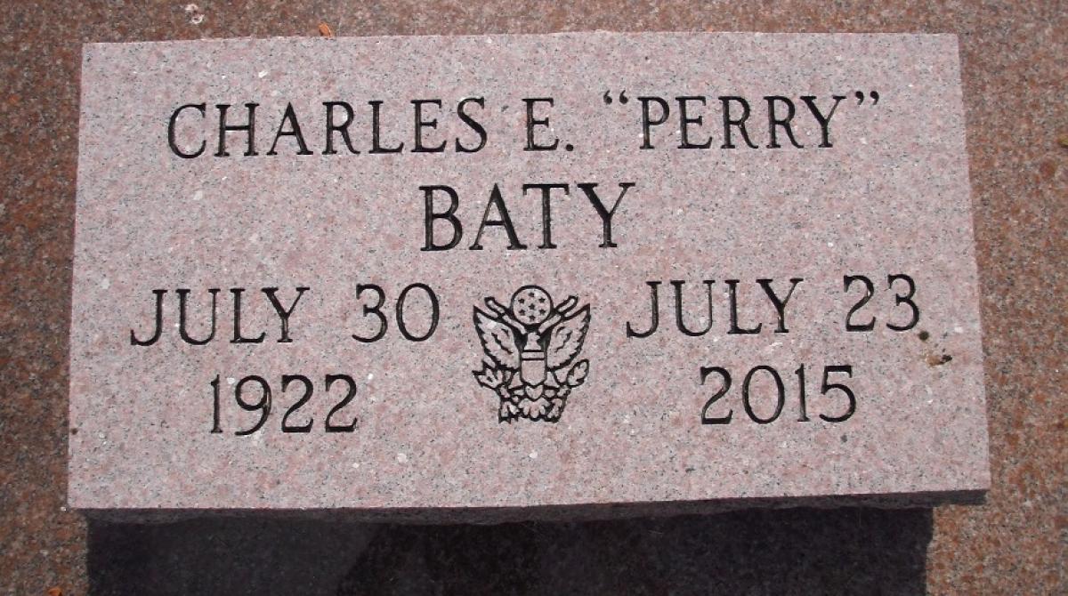 OK, Grove, Olympus Cemetery, Baty, Charles E. (Perry) Headstone