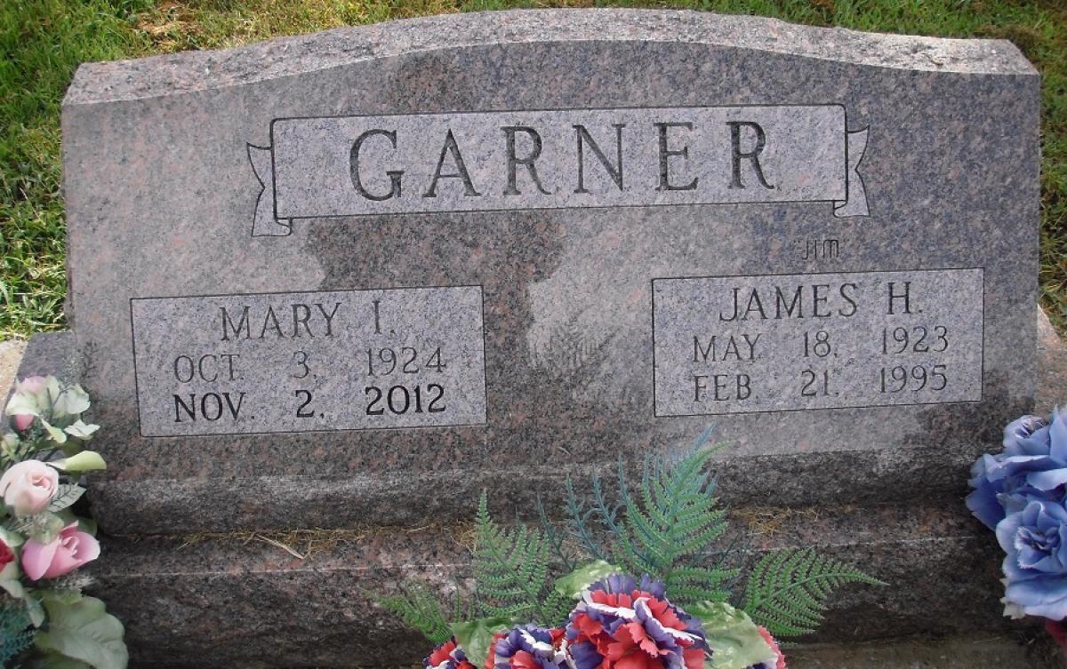 OK, Grove, Olympus Cemetery, Garner, James H. (Jim) & Mary I. Headstone