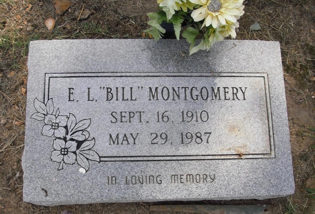 OK, Grove, Olympus Cemetery, Headstone, Montgomery, E. L. (Bill)