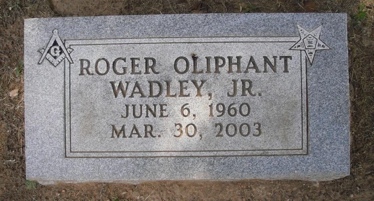 OK, Grove, Olympus Cemetery, Headstone, Wadley, Roger Oliphant Jr.