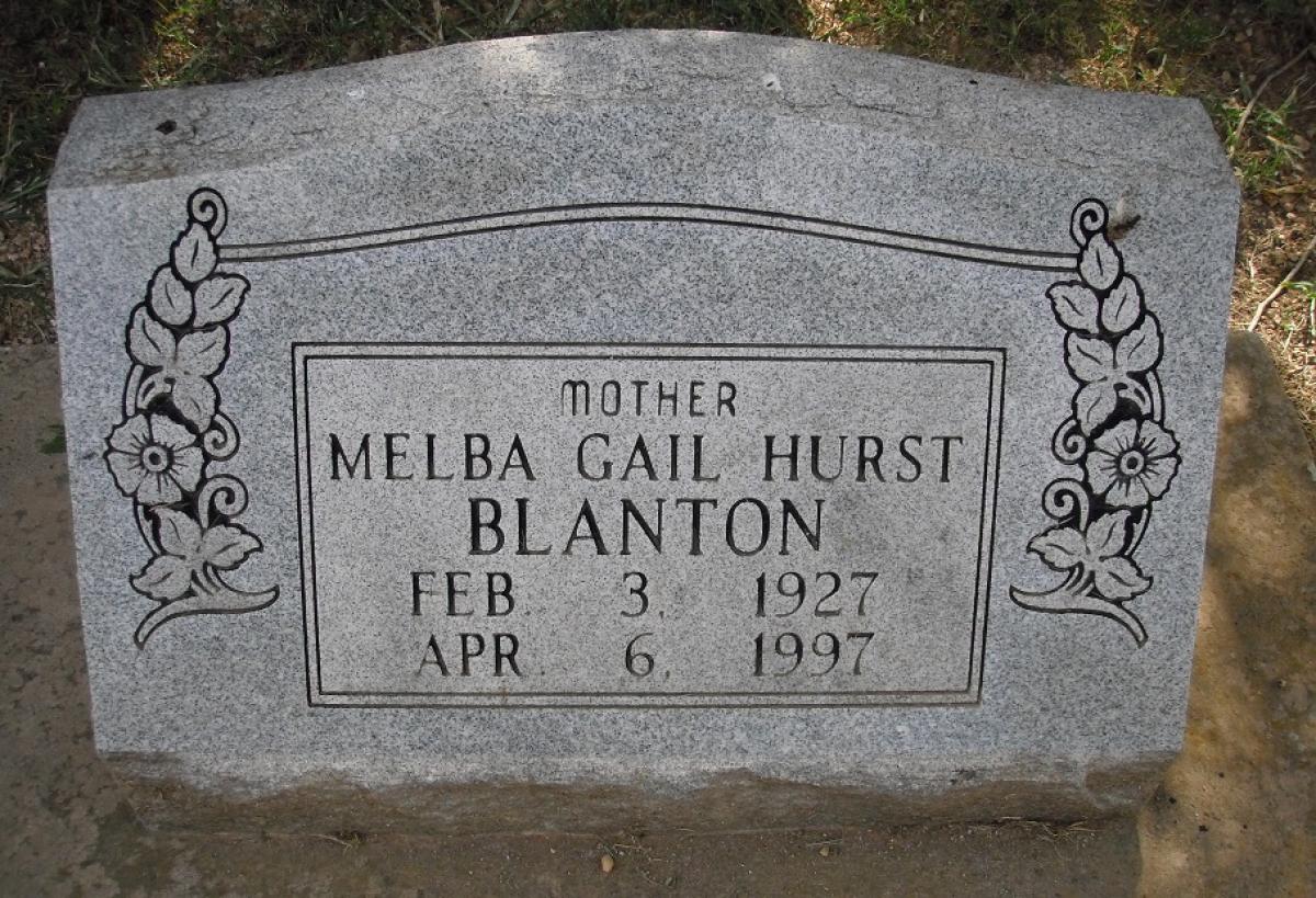 OK, Grove, Olympus Cemetery, Headstone, Blanton, Melba Gail (Hurst)