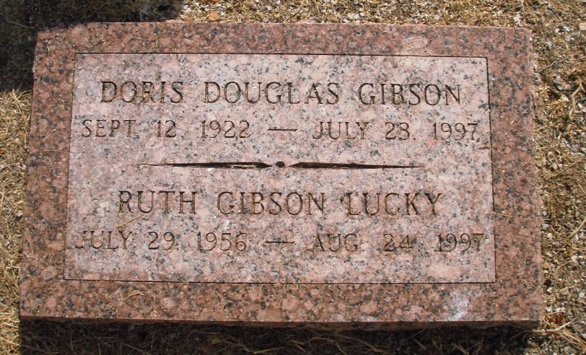 OK, Grove, Olympus Cemetery, Headstone, Gibson, Doris (Douglas) & Lucky, Ruth (Gibson)