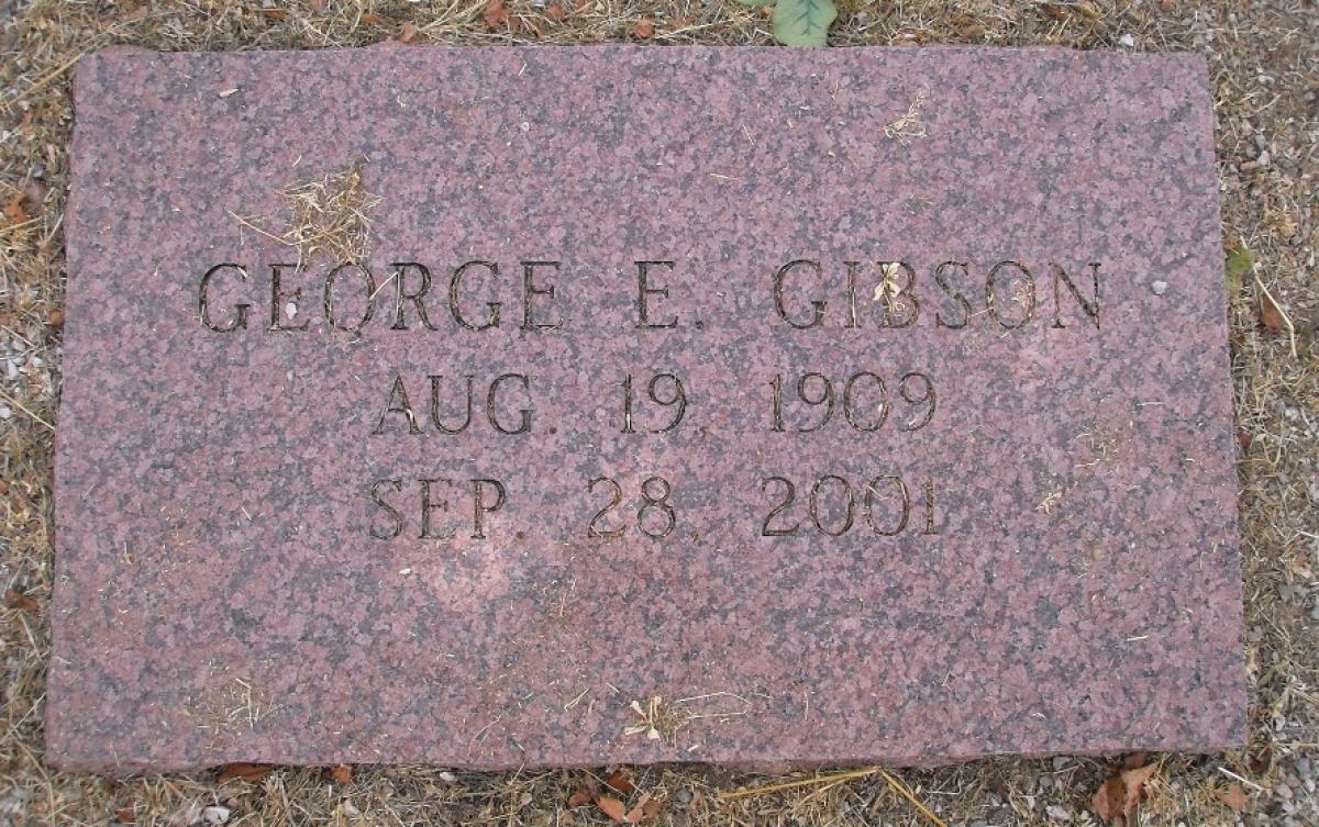 OK, Grove, Olympus Cemetery, Headstone, Gibson, George E.