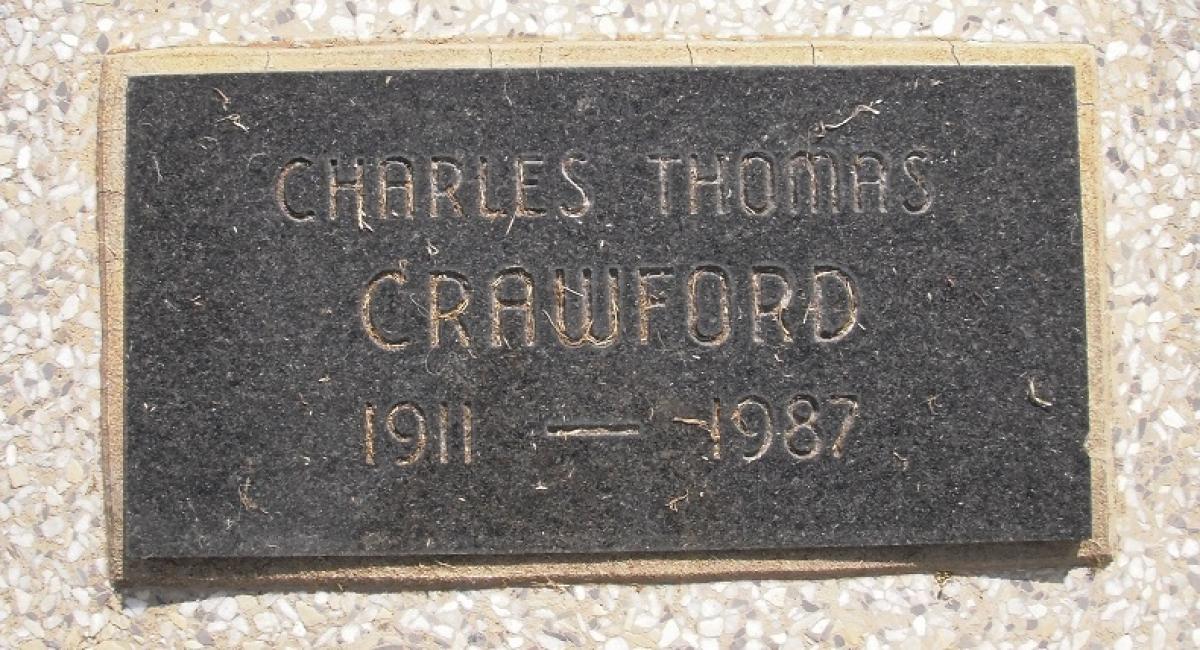 OK, Grove, Olympus Cemetery, Headstone, Crawford, Charles Thomas