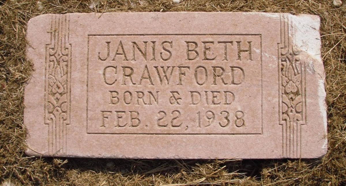 OK, Grove, Olympus Cemetery, Headstone, Crawford, Janis Beth
