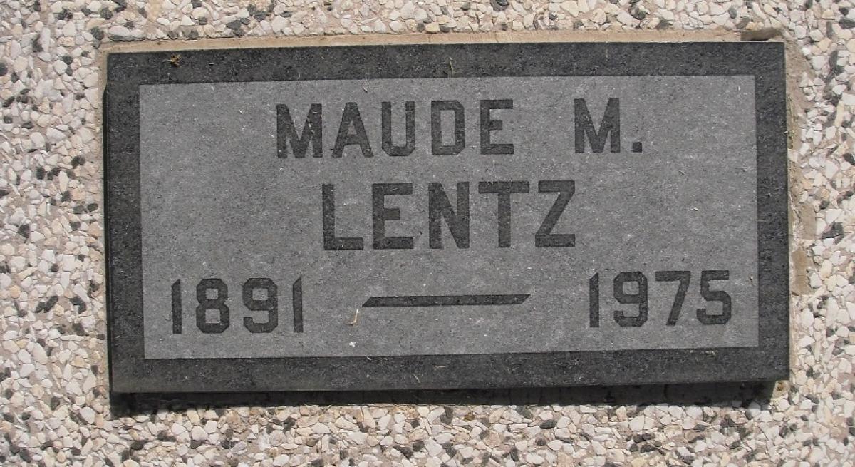 OK, Grove, Olympus Cemetery, Headstone, Lentz, Maude M.