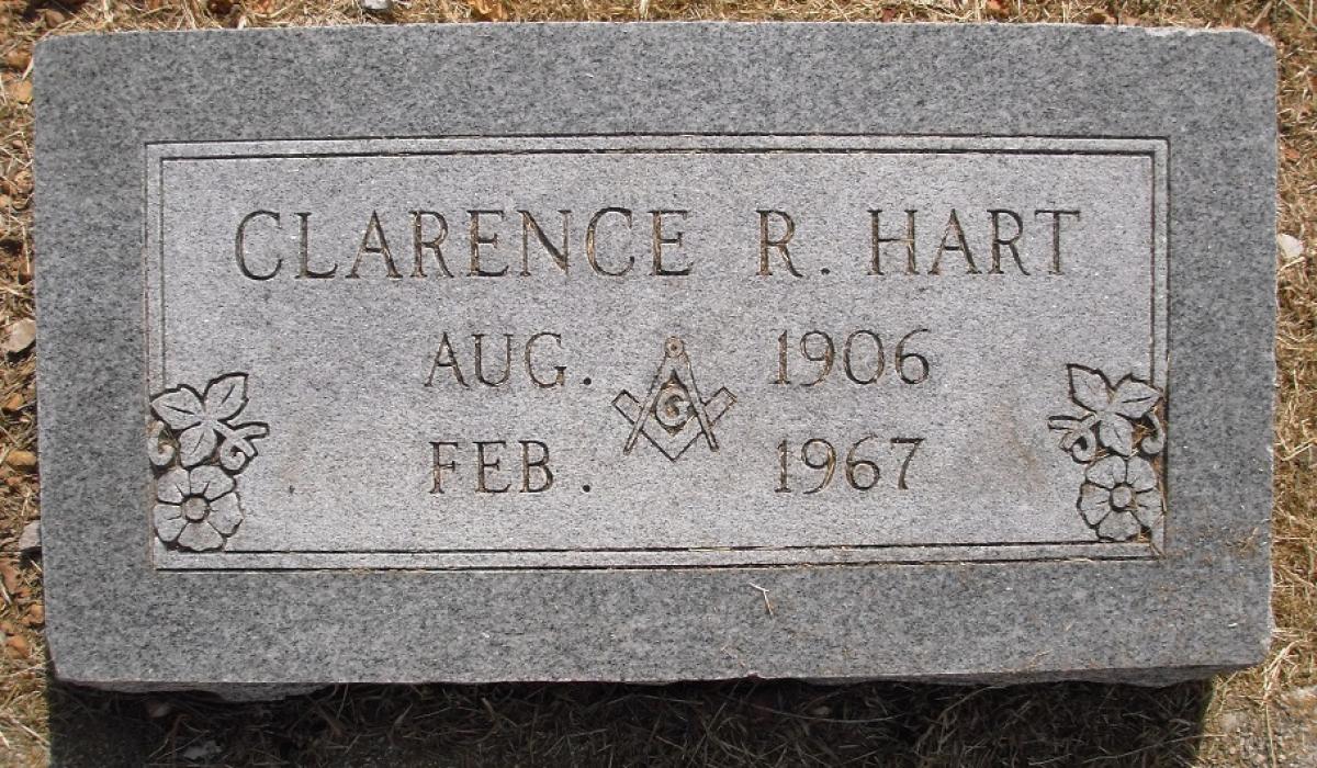 OK, Grove, Olympus Cemetery, Headstone, Hart, Clarence R.