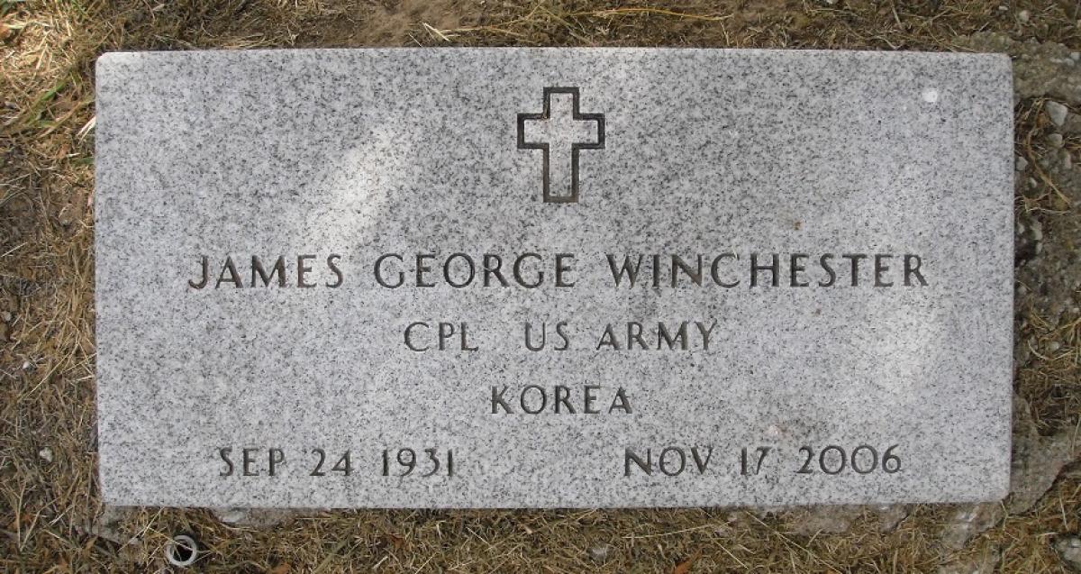 OK, Grove, Olympus Cemetery, Military Headstone, Winchester, James George