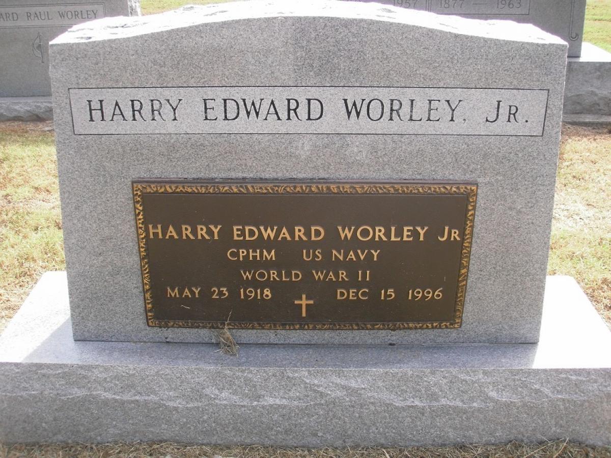 OK, Grove, Olympus Cemetery, Military Headstone, Worley, Harry Edward Jr.