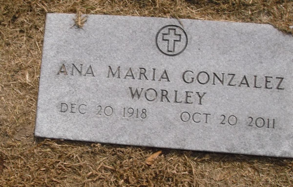 OK, Grove, Olympus Cemetery, Headstone, Worley, Ana Maria (Gonzalez)