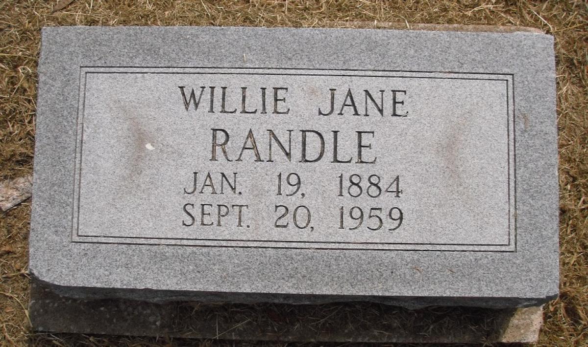 OK, Grove, Olympus Cemetery, Headstone, Randle, Willie Jane