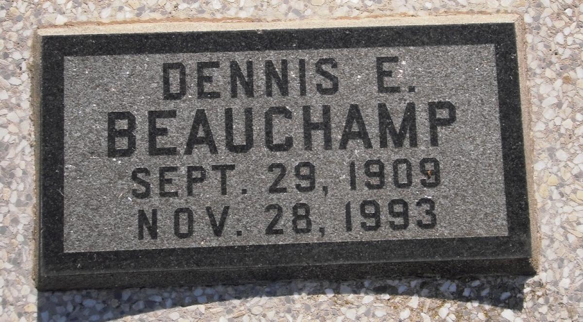 OK, Grove, Olympus Cemetery, Headstone, Beauchamp, Dennis E.