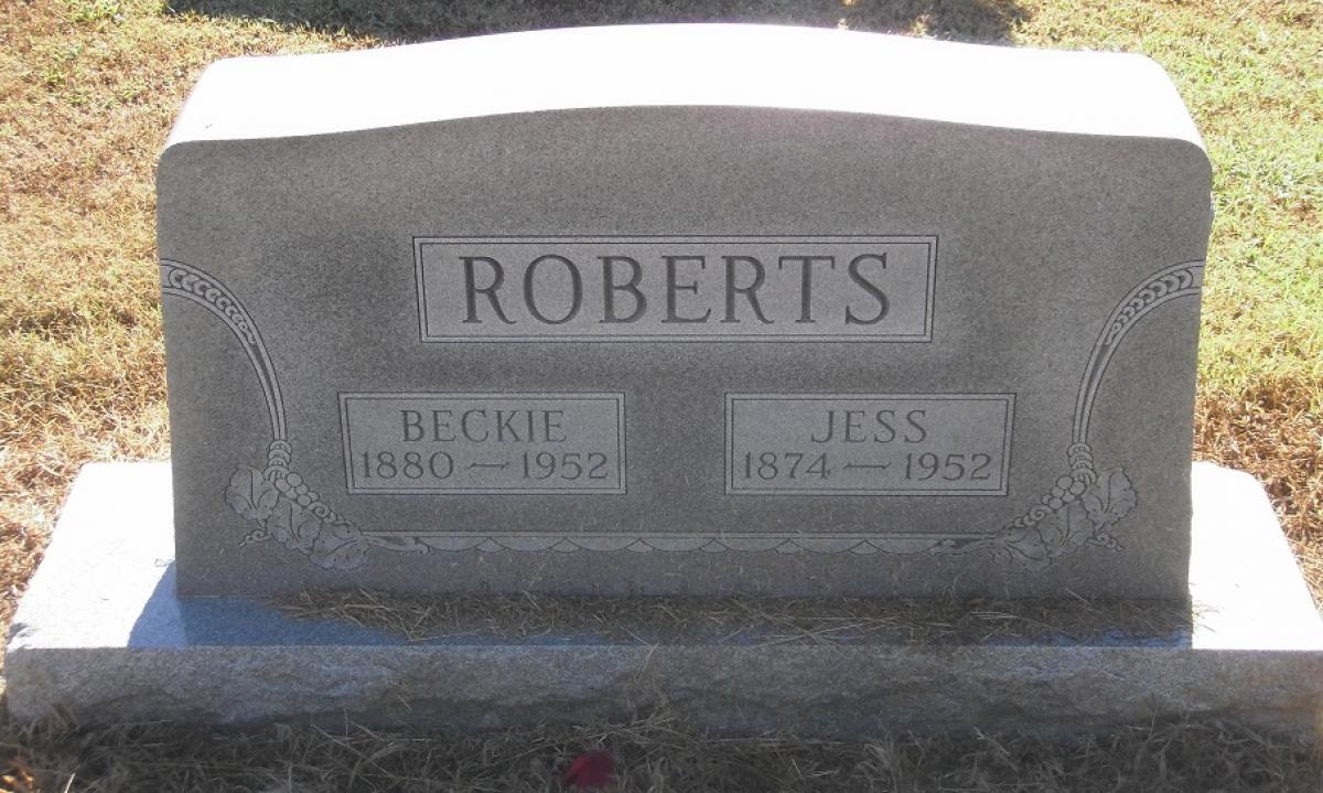 OK, Grove, Olympus Cemetery, Headstone, Roberts, Jess & Beckie