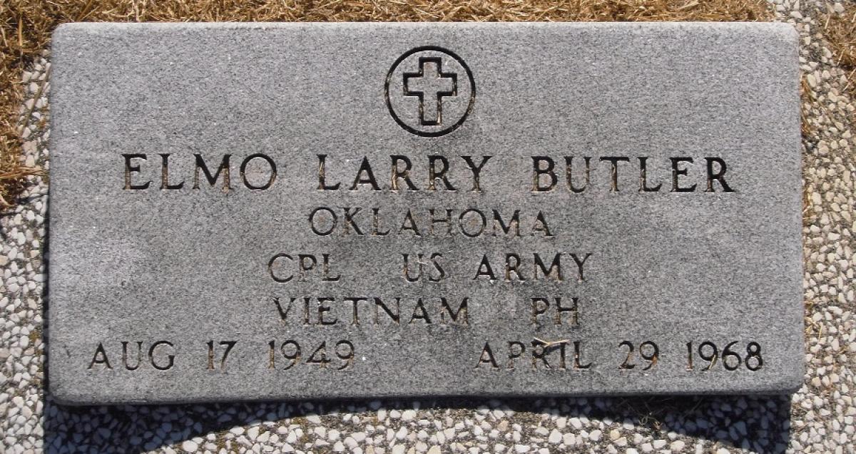 OK, Grove, Olympus Cemetery, Military Headstone, Butler, Elmo Larry