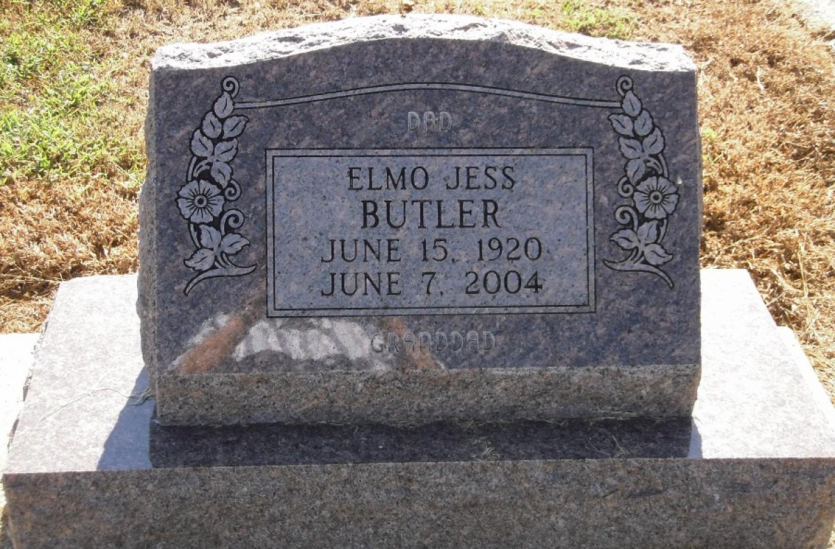 OK, Grove, Olympus Cemetery, Headstone, Butler, Elmo Jess