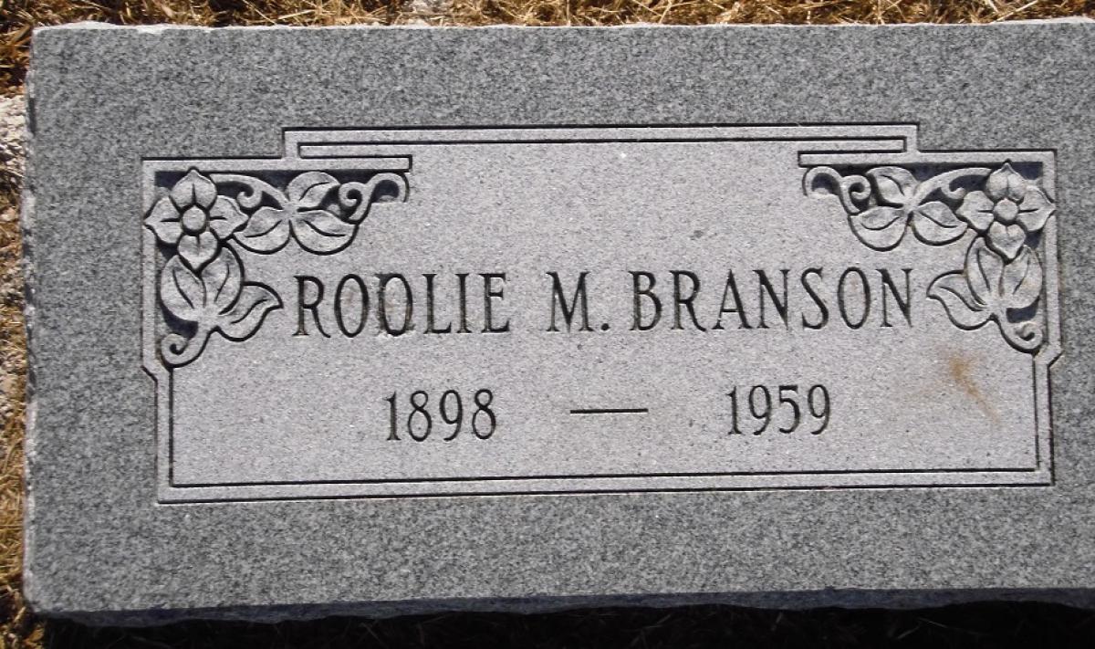 OK, Grove, Olympus Cemetery, Headstone, Branson, Roolie M.