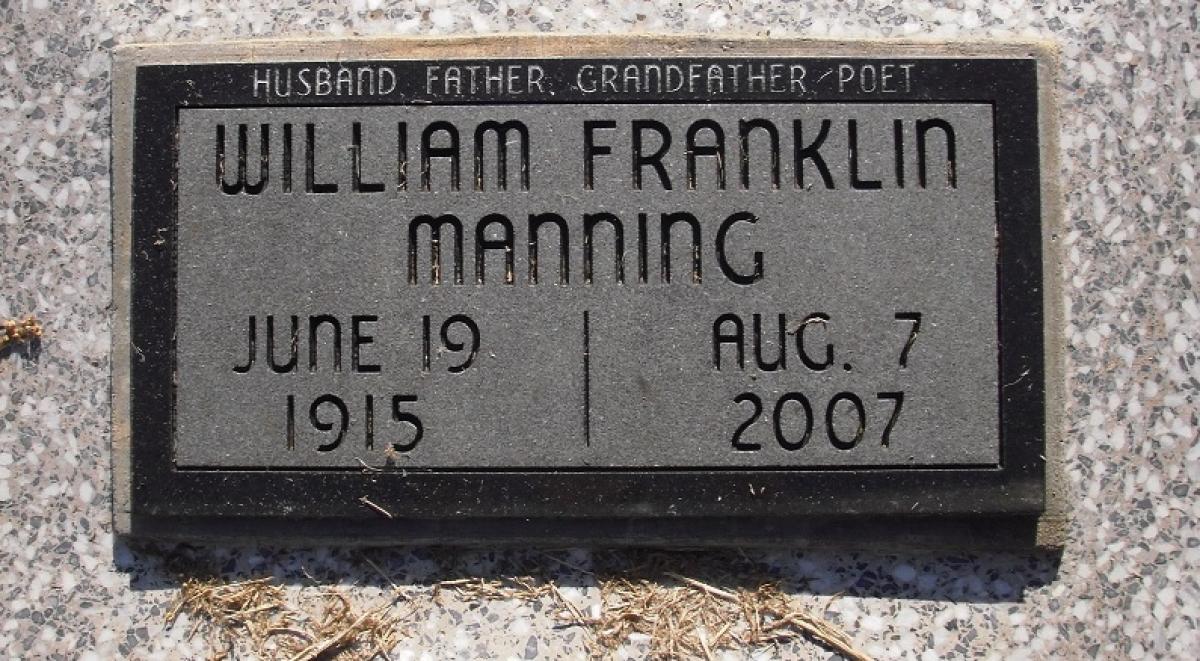 OK, Grove, Olympus Cemetery, Headstone, Manning, William Franklin
