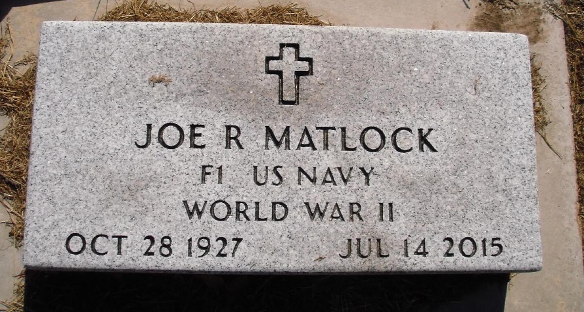 OK, Grove, Olympus Cemetery, Military Headstone, Matlock, Joe R.