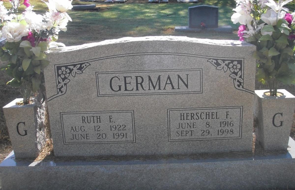 OK, Grove, Olympus Cemetery, Headstone, German, Herschel F. & Ruth E.