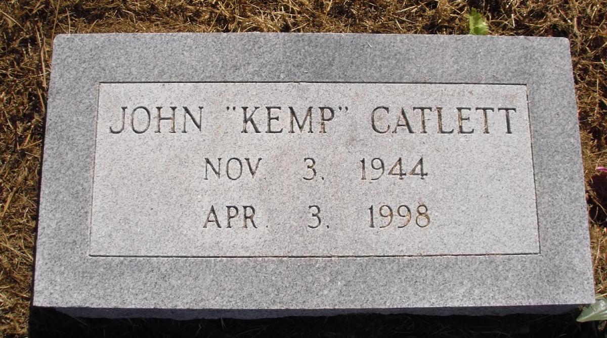 OK, Grove, Olympus Cemetery, Headstone, Catlett, John (Kemp)