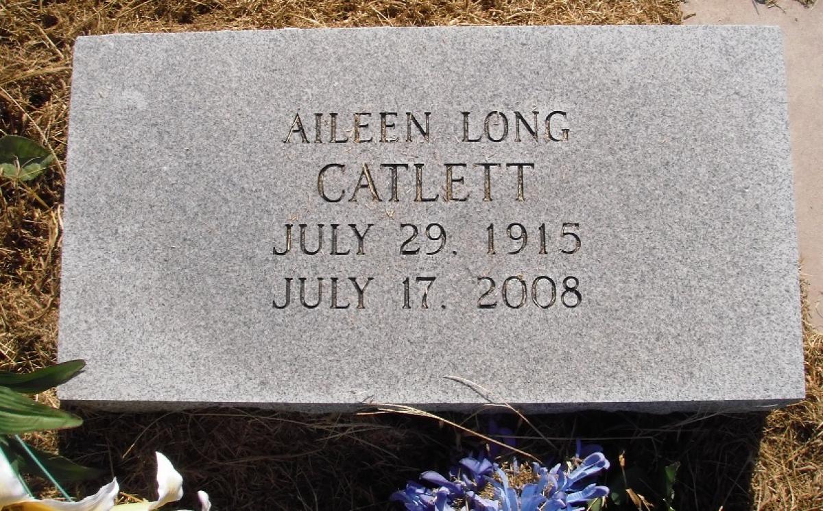 OK, Grove, Olympus Cemetery, Headstone, Catlett, Aileen (Long)