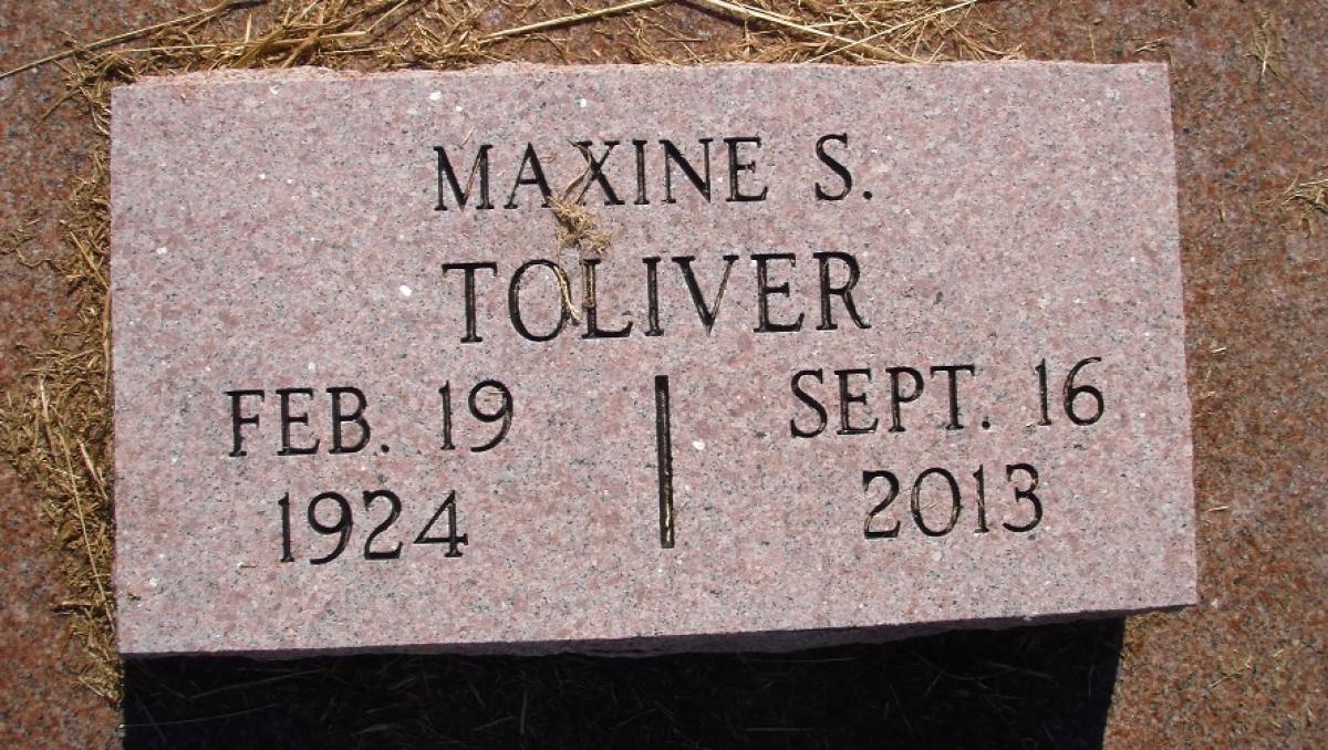 Toliver, Maxine (Stanbery) OK, Grove, Olympus Cemetery, Headstone, Toliver, Maxine (Stanbery)