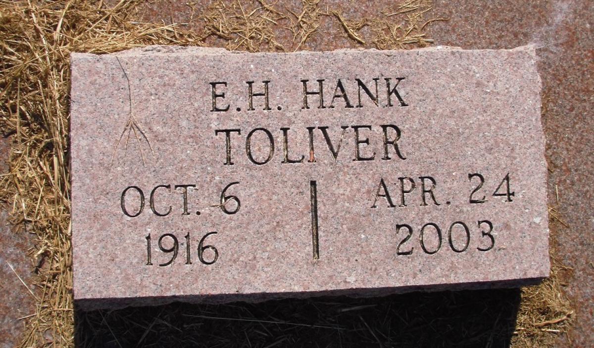 OK, Grove, Olympus Cemetery, Headstone, Toliver, Emery H. (Hank)
