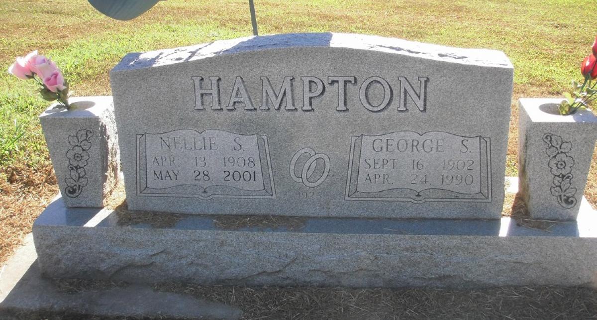 OK, Grove, Olympus Cemetery, Headstone, Hampton, George S. & Nellie S.