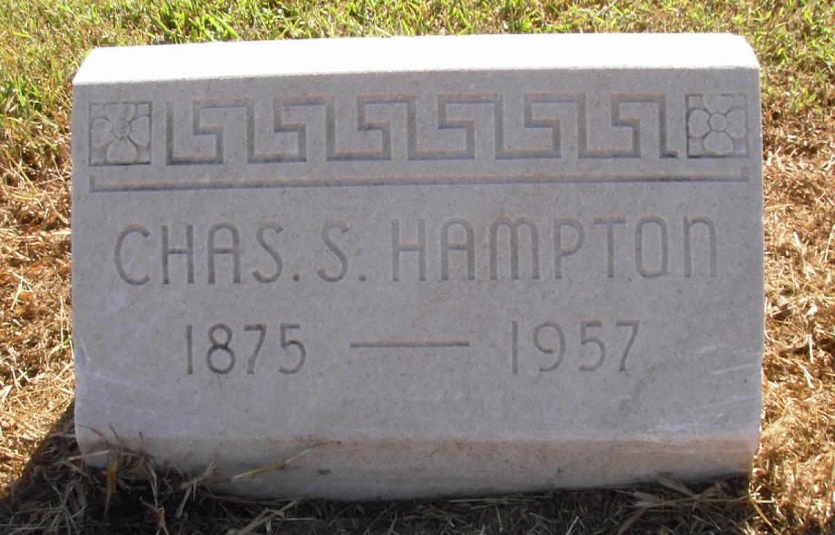 OK, Grove, Olympus Cemetery, Headstone, Hampton, Chas. S.