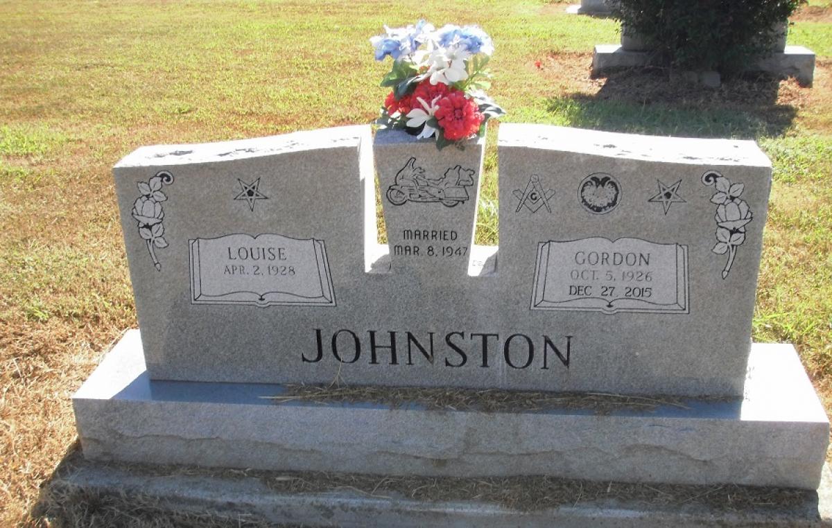 OK, Grove, Olympus Cemetery, Headstone, Johnston, Gordon & Louise